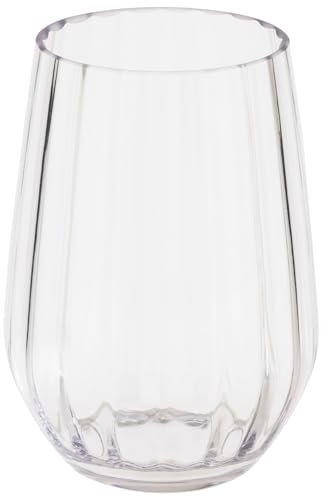 Buddy's Bar – Juego de 6 vasos de plástico tritán de 330 ml, sin BPA, aspecto de cristal, irrompible, apto para lavavajillas, transparente