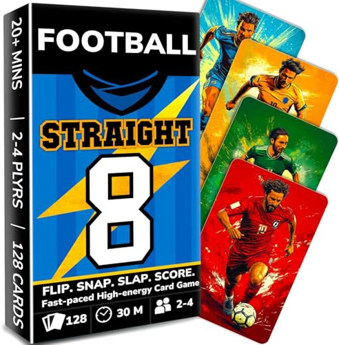 QUOKKA Soccer Fast-Paced Card Game for Kids & Adults – 128 Cards & Easy Rules – Quick & Fun Matching Game – 2-4 Players – Ages 8+ – Perfect for Family Games Night, Travel and Parties