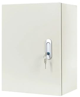 Coffret de jonction électrique étanche - Boîtier en acier avec couvercle à charnière verrouillable et plaque de montage for une utilisation extérieure/intérieure (25 x 30 cm)(20cm,50x60cm/19.5x23.4in)