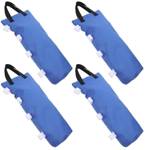 GATHINESS Bolsa de Arena para Base de Sombrilla 4 Unidades 22x50 Cm Color Azul Oxford Resistente al Viento para Sombrillas y Toldos de Exterior, Peso para Patio y Jardín, Contrapesos