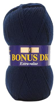 Hayfield - Laine pour Tricot Double Bonus DK - 100 g, Fil, Bleu Marine, 19 x 9 x 9 cm