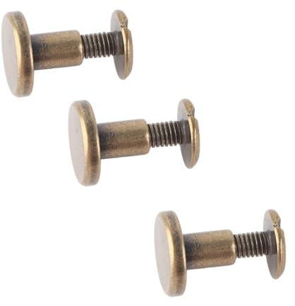 20pcs Rivets pour Cuir, Rivet Plat Chicago Vis à écrou de Fixation kit pour album photo albums en cuir de réparation(8mm)