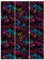 Schiebegardinen Set Lila Blüten mit Blauen Blumen 3 Flächenvorhänge 250 x 180cm Ohne Aufhängung