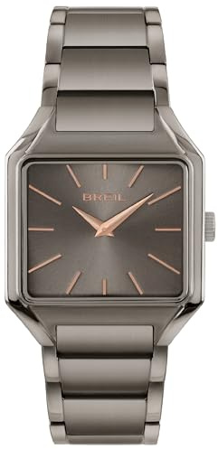 Breil, Collezione The B, Orologio Donna in Acciaio, Movimento al Quarzo Solo Tempo, Cassa Quadrata Monocolore 27x26 mm, Lunghezza Regolabile 13.5-19 cm, Chiusura Déployante con Pulsanti, Color Mocha
