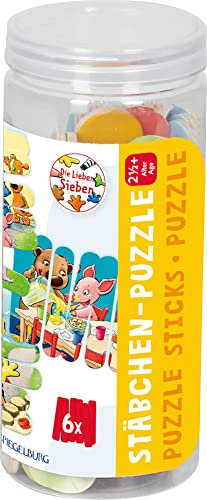 Die Spiegelburg - Stäbchen-Puzzle (3x6 Teile), Die Lieben Sieben, 17831