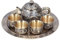 Fishawk Vintage Turkish Coffee Pot, Moroccan Teapot Set of 6 Exquisite Tea Tray Cups Plate, Kettle Espresso Serving for Table Party Decoration Gift