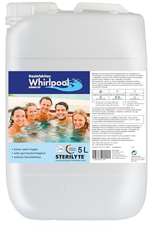 STERILYTE – 5L Wasser Desinfektions Konzentrat – Hot Tub Desinfektionsmittel, ideal auch für Pools & Planschbecken – Poolreinigung Wasserpflege – Reingungsmittel für Pool (Whirlpool)