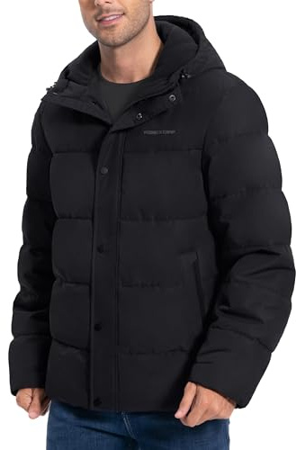Pioneer Camp Puffer Jacket Men Warm Mens Winter Coat Winter Waterproof Down Coat Jacket Thicken Insulated Windproof Hooded Down Quilted Jacket Coat