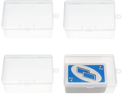 Cwdew 4Pcs Plastic UNO Card Case Box Holder Compatible with 112Pcs Classic Mattel UNO Card Game, High Capacity Playing Card Case Box Storage (NO Cards)