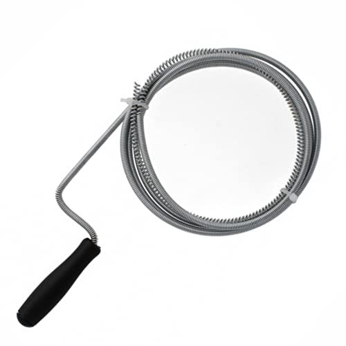 MUIZZ Drain Unblocker Wire Rod Flexible Spring Cleaner Snake Plunger Heavy Duty Waste Pipe Hair Removal Dirt Cleaning Tool Clog Remover for Home Washbasins Tub Sink Shower Basins 9.8ft 2M, White