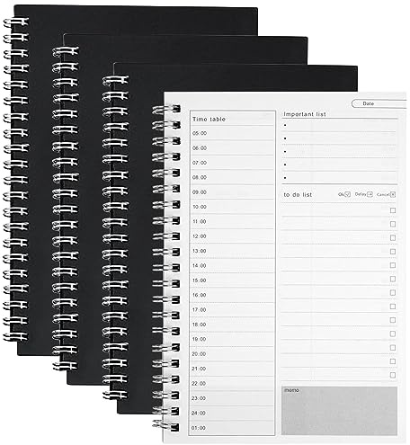 Orssmigs 4 Piezas Planificador Diario To Do List Cuaderno de Lista de Tarea Cuaderno de Plan en Espiral Lista de Notas para Gestionar el Tiempo ( 19cm x 13.2cm)