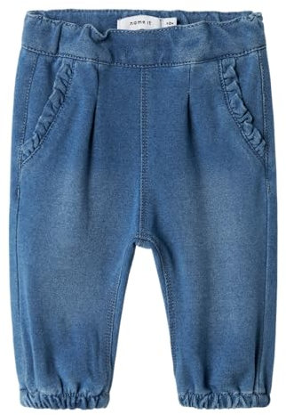 NAME IT Baby - Mädchen Nbfbella Round 6101-tr Noos Schlupfjeans, Medium Blue Denim, 68 EU