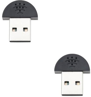 eMagTech 2 Pezzi Microfono Mini USB 2.0 Microfoni Plug-and-play Per PC Laptop E Desktop Per Giochi Di Chat Web E Videoconferenze Nero