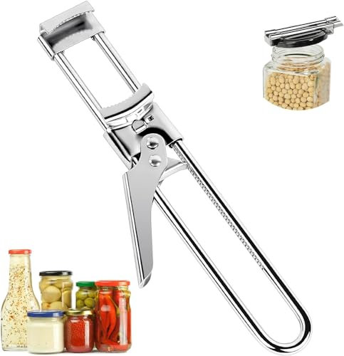 YSTrillion Apribarattoli,Apriscatole a Mano in Acciaio Inox,Apribarattoli Regolabile Apriscatole Manuale,Apri Barattoli Antiscivolo per Ristorante Cucina Artrite Anziani Apri Barattoli
