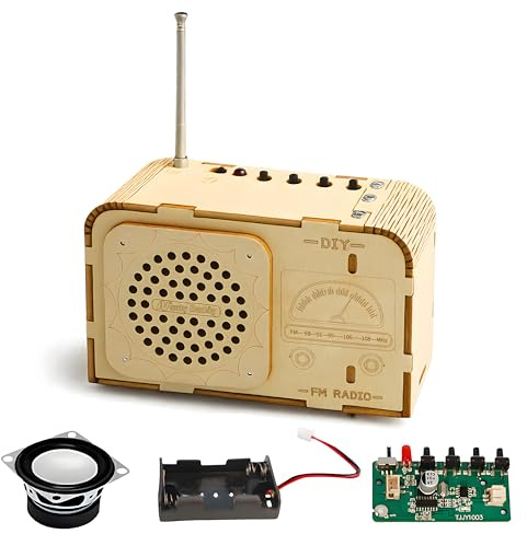 NautyDaddy FM Radio Kit, STEM Toys for Ages 8-13, DIY Wooden 3D Puzzle to Build a Working FM Radio, Educational Science Kit for Kids 8-12+, 88-108 MHz
