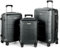 TANTOMI Kofferset 3 Teilig Hartschale aus ABS+PC – Reisekoffer Set mit 4 Drehbaren Rollen (360°), Gepäck-Sets mit Aluminium-Teleskopstange und 3 Stelige-Zahlenschloss (Luggage Set, Dunkelgrau)