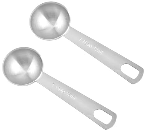 Paletta dosatrice per proteine da 15 ml, in acciaio inox a doppia testa, dispenser per polvere proteica (15 ml/1 cucchiaio)