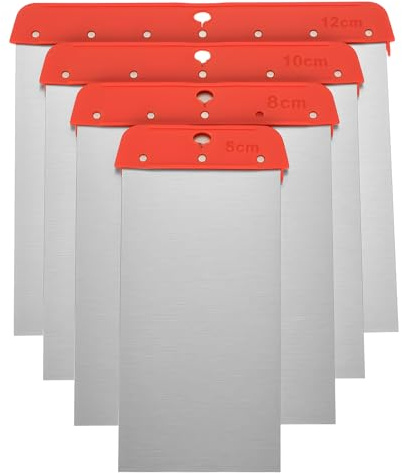 4 Pz Spatole Giapponesi, Set Spatole per Stucco per Carrozzeria, 50/80/100/120 mm Spatola per Carta da Parati, Spatola Carta da Parati in Acciaio Inox, Utensili per Pittura Vernice Tappezzeria