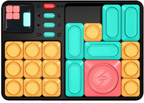 Juegos De Deslizantes: LED Interactivo, Consola De Rompecabezs Súper Deslizante, Tablero De Desafío Lógico Portátil, De Pensamiento Educativo | Juego Portátil para A