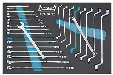 Hazet Schraubenschlüssel-Satz Ring-Maulschlüssel, Doppel-Ringschlüssel, 163-30/25