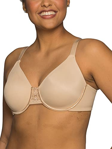 Vanity Fair Women's Beauty Back Smoothing Minimizer Bra, Minimizes Bust Line up to 1.5, Non Padded Cups up to H - Damask Neutral, 40DD