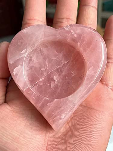Meditation hem naturlig kristallljusstake polerad rosenkvarts kandelaber handsnidad rosa ädelsten (storlek: 1 st)