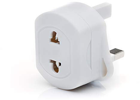 Travel Adapter Plug EU TO UK, White Plug For Shaver/Toothbrush