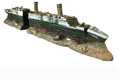 SLOCME Aquarium Titanic Shipwreck Decorations - Resin Material Ship Decorations，Fish Tank Sunken Ship Ornament Aquarium Environment Friendly Decorations