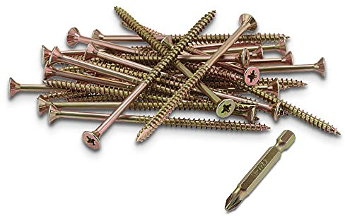 SEQUAL® Hyper Drive Wood Screws M5x80mm (Box Of 100), Self Countersinking Head For Flush Smooth Finish, Woodscrews Pack With Knurled Thread For Easier Drive And Holding Power, Rust Resistant Screw Set