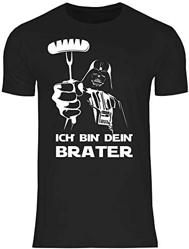 wowshirt Herren T-Shirt Ich Bin Dein Brater Grill Grillen Griller BBQ Grillmeister Wurst, Größe:L, Farbe:Black