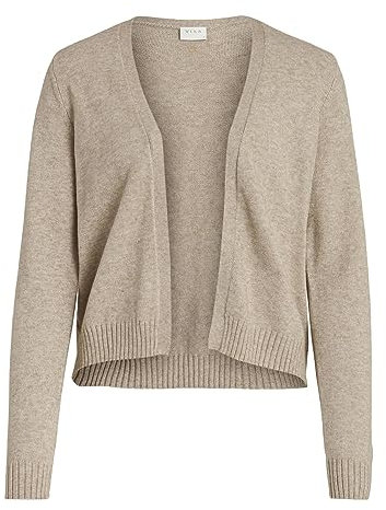 Vila Damen Viril Short L/S Knit Cardigan-noos Strickjacke, Natural Melange ,L