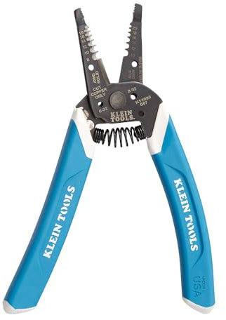 KLEIN TOOLS-Kurve Wire Stripper and Cutter, for 8-18 AWG Solid and 10-20 AWG Stranded Wire Klein Tools K11095 Blue/White