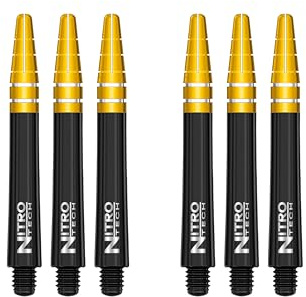 RED DRAGON Nitrotech Medium Stems - Black and Gold - 2 sets per pack (6 stems in total)