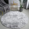 Teppich Rund Teppich Wohnzimmer Hochflor Teppiche Langflor Wohnzimmerteppich für Wohnzimmer Flauschiger Teppich Schlafzimmer Outdoor Carpet (Grau weiß, 120cm)