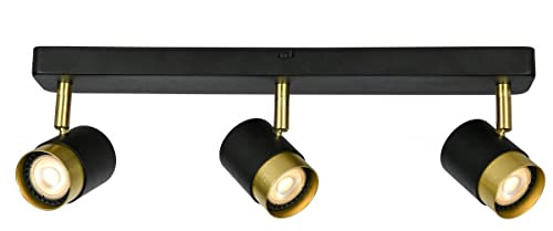 GTV lighting – taklampa ORIO – aluminium – LED-taklampa – IP20 – takspotlight med 3 lampor – svängbar takspotlight – modern strålkastare, takspot för kök, vardagsrum, sovrum, svart