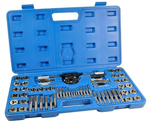 Gewindeschneider Set | 60 teilig | metrisch | Zoll | Komplettset | UNC-Grobgewinde | UNF-Feingewinde | Gewindeschneid-Satz 60tlg. | Gewindeschneid-Set | Gewindebohrer