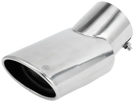 INFINAUTO Embout D'Échappement Incliné Incurvé Arrière 2,8 Entrée 4,1 Sortie 7,2 Longueur Pour Land Rover Range Rover 02-10 En Acier Inoxydable Ton Argent À Boulonner