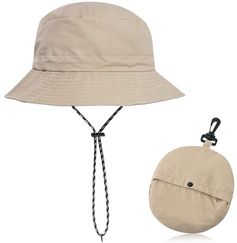 SMYJDMM Wanderhut Anglerhut, Schnell Trocknender Packbarer Sonnenhut, UV-Schutz Faltbar Safari Hut für Damen Herren, Outdoor Sonnenschutz für Sommer Aktivitäten