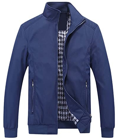Blouson Homme Léger Veste Militaire Chaud Jacket Casual Hiver Printemps Automne Aviateur Col Montant Blouson Homme Léger Veste Bomber Casual Coupe-Vent Transition Veste Aviateur Jacket Printemps Eté