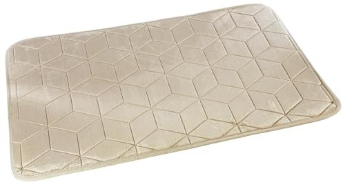 Badematten Badset Badgarnitur Rutschfester Badteppich Maschinenwaschbar (Sumba Beige 31, 1 Stück Badteppich) Teppich 45x75 cm