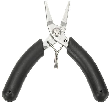 sourcing map Mini pince à bec plat de 10,2 cm avec mâchoire et poignée antidérapante en PVC, fine et dentelée, pour bijoux, modèle électronique, impression 3D, noir