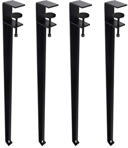 Pieds de meubles, pieds de meubles en métal réglables pour table basse, salle à manger, bureau, lot de 4 pieds de meubles en fer avec coussin de protection et clé Allen 71 cm Noir Pieds de s