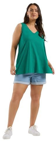 Yours Curve Cotton V-Neck Vest Top - Women's - Plus Size Curve