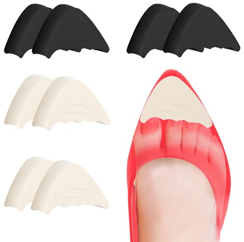 4 par skofyllare, tåfyllare, unisex skoreducerare skor, för stora inläggssulor, halvt för lösa skor, hög klack, lindrar fotsmärtor för kvinnor och flickor