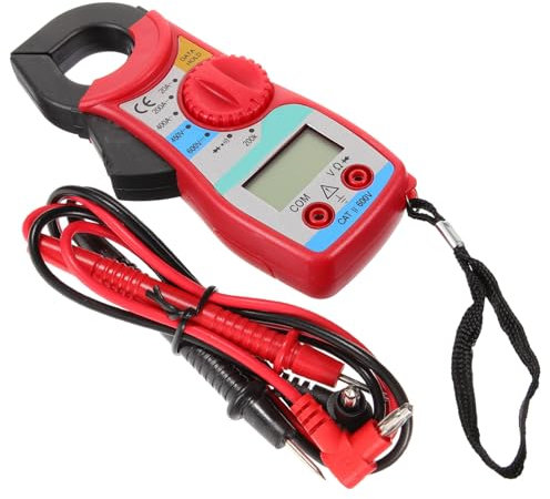 Hemobllo Multímetro Digital Portátil con Pinza Amperimétrica Medidor de Voltaje y Corriente Dc Ac de Usar Diseño de Pinza para Electricistas y Uso Doméstico