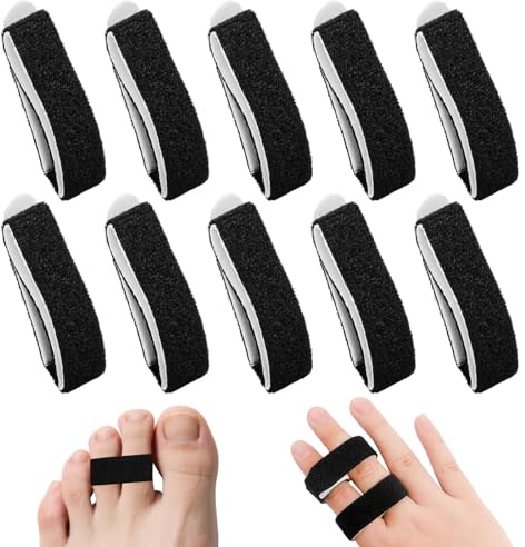 10PCS Buddy Finger Straps, 5.5X0.5'' Finger Buddy Straps Tape for Pinky Finger, Finger Tape & Finger Wrap for Swollen Finger Support Washable and Reusable