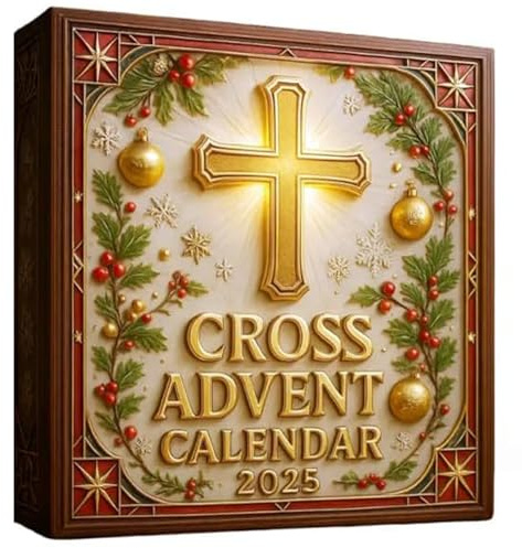 Calendrier de l'Avent 24 jours avec croix de poche et réflexion quotidienne des écritures pour la croissance spirituelle avec prières