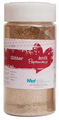 DoCrafts Große Feine Glitter Töpfe 250g Gold