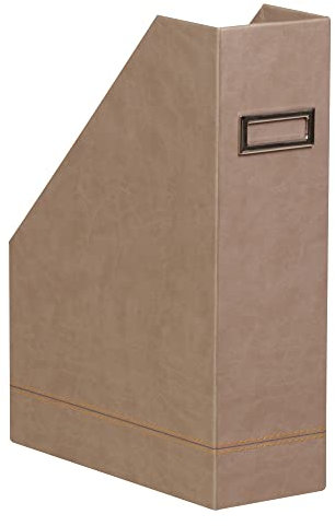 Rhodia 318834C Stehsammler (10 x 25 x 31 cm, Etikettenhalter, Kunstleder, elegant und praktisch, ideal für Ihr Büro)1 Stück, maulwurfsgrau