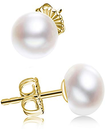 9-9.5mm Big Pearl Earrings for Women - All Day Comfort For Sensitive Ears